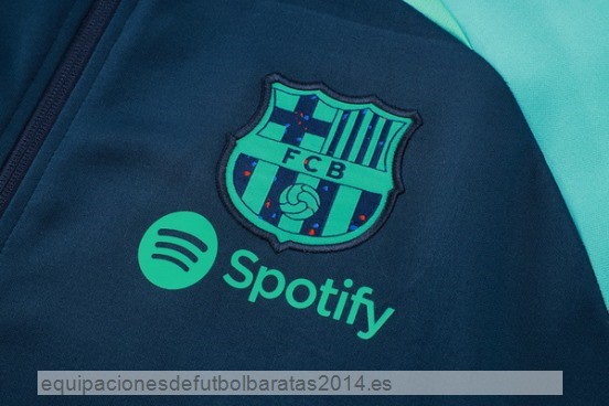 Nuevo Conjunto Completo Ropa Deportiva Con Cremallera Larga Barcelona 23/24 Azul Marino Verde Baratas